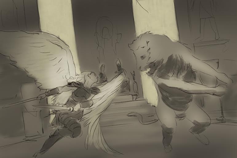 Sketch (no final) by artist Keiran Yanner