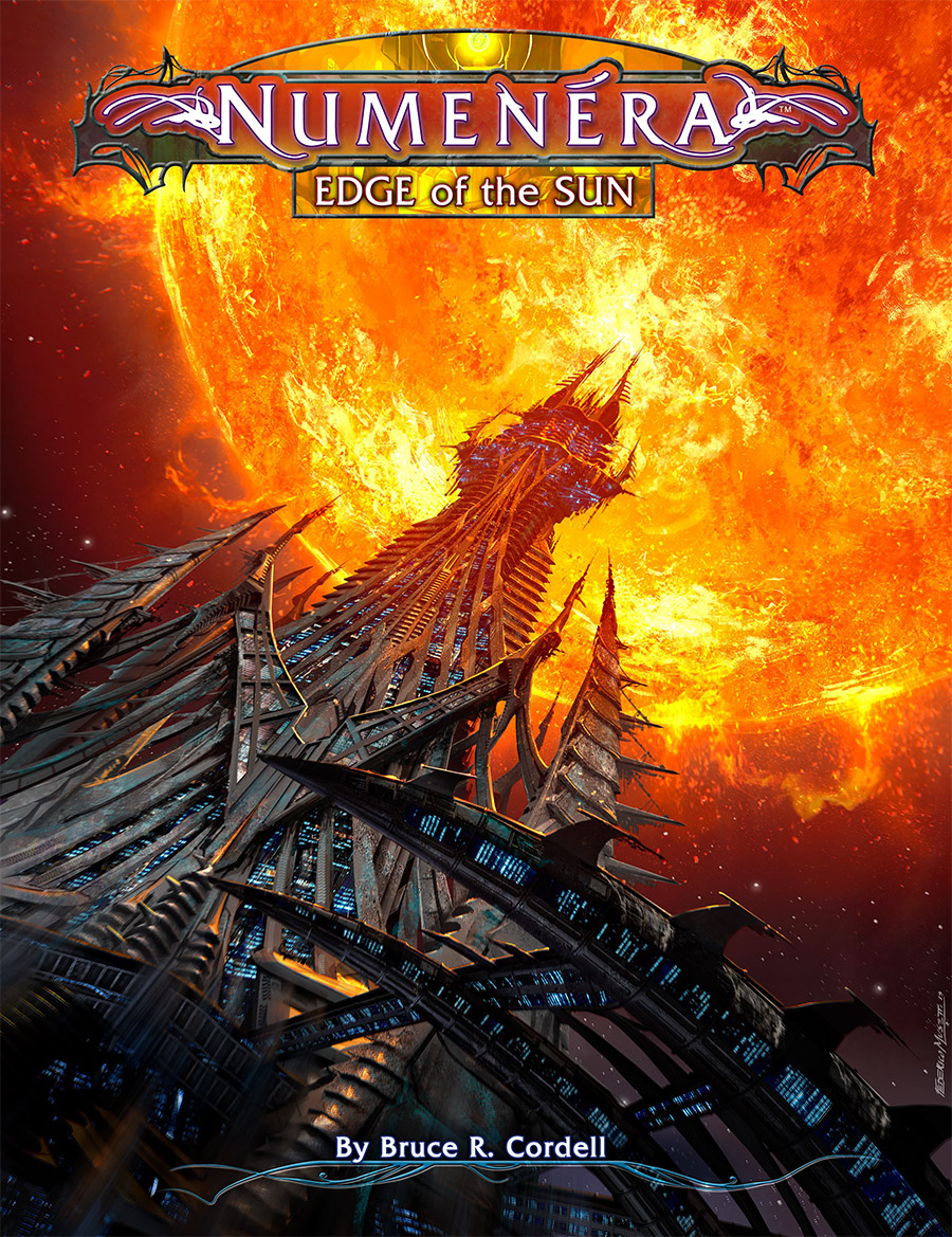 Edge of the Sun cover showing a massive alien structure hovering in the brilliant corona of the Sun.