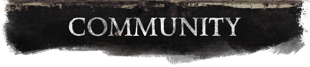 Graphic header: Community